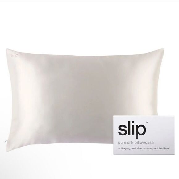 Slip Queen Silk Pillow Cases in Box Queen  Pillow Case with Zipper White - Picture 1 of 7